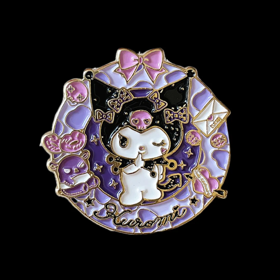 Broche de Sanrio de dibujos animados para hombres y mujeres, Hello Kitty, lindo Kuromi, Jade Gui, perro, Pacha, perro, emblema de aleación, ropa, colgante de mochila