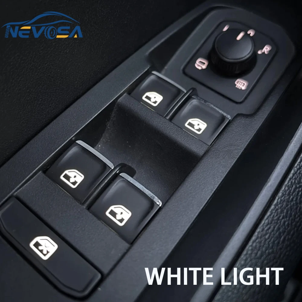 White Light For Volkswagen Golf Skoda Superb BJ 2015 2016 2017 Power Window Switch Driver Control Button 5G0959857D 5G0959857C