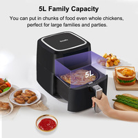 5L Digital Air Fryer1400W  Hot Oven Cooker Nonstick Basket 8 Presets LED Touchscreen Oilless Deep Fryer