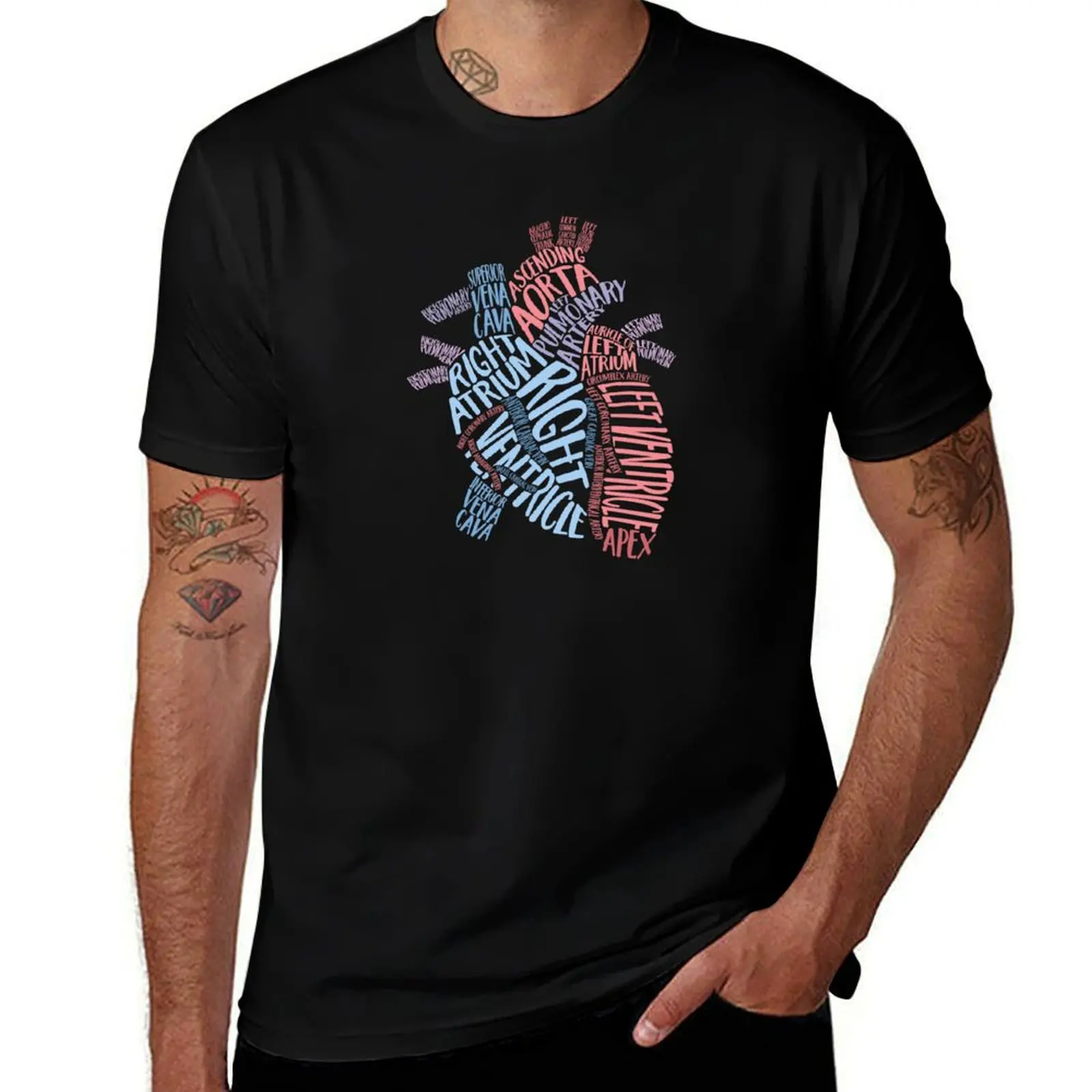 Pastel Heart Gross Anatomy Typography T-Shirt Work Utility Casual Tee Shirt T-Shirt