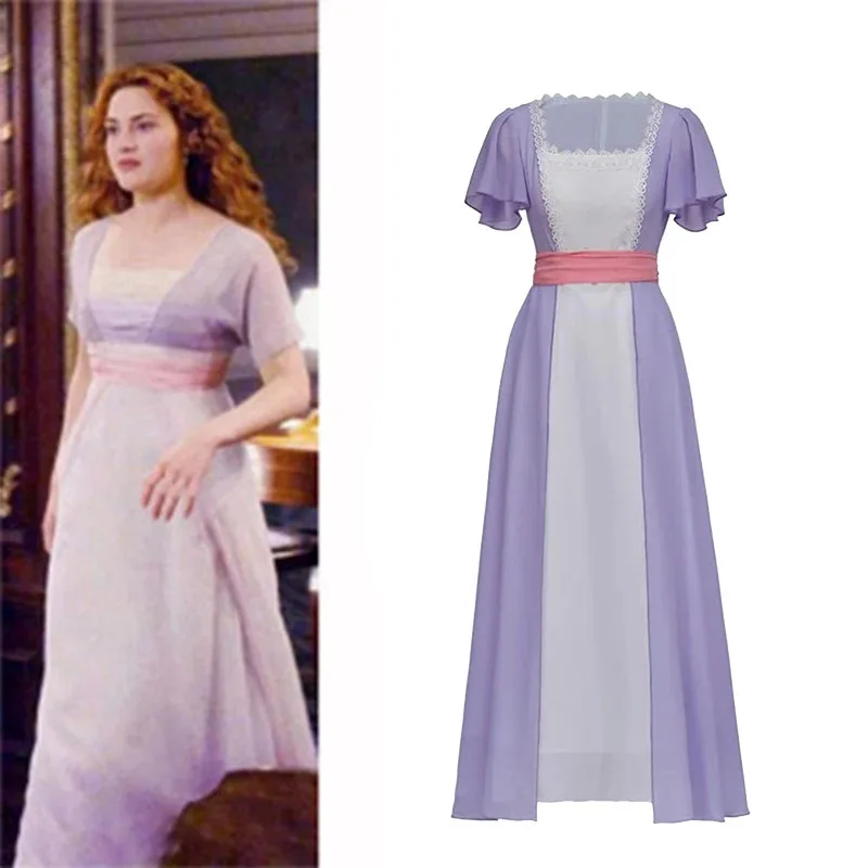 타이타닉 로즈 드윗 버카터 코스프레 의상 드레스 의상 할로윈 카니발 파티 이브닝 ​​가운 드레스