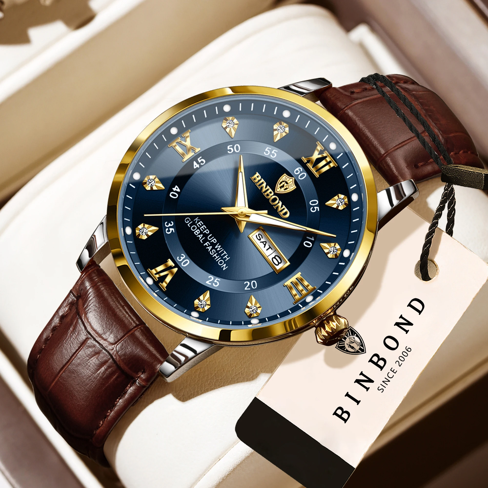 นาฬิกาควอตซ์ BINBOND สำหรับผู้ - Smartwatch Luxury Watches For Men บทวิจารณ์และราคา