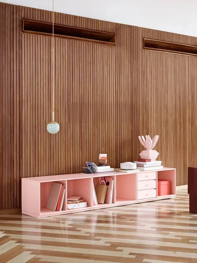 Painted living room suspended TV cabinet dopamine furniture simple modern floor cabinet color