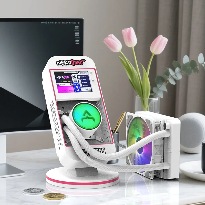 Bitaxe NerdQaxe++ 4.8TH/s BTC Minatore singolo Home Eternal Miner con metodo di raffreddamento ad acqua