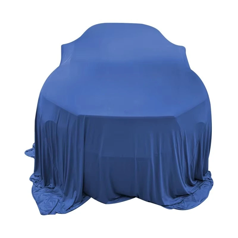 Factory Price Custom Size Breathable Smooth Fabric Silk Stretch Car Exhibition Cover Showroom Reveal Car Cover