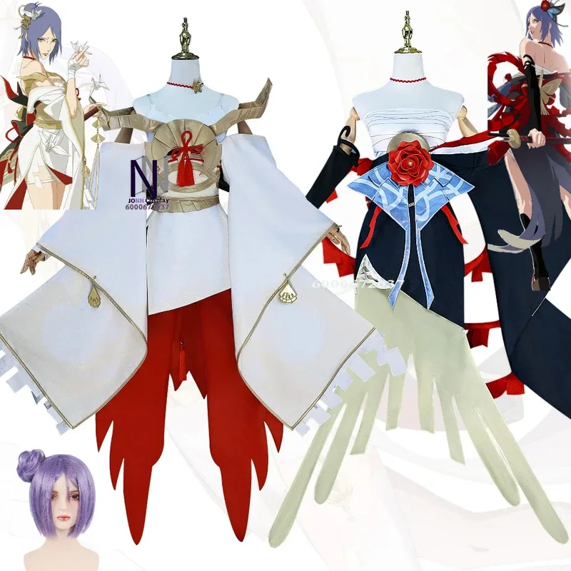 

Anime Konan Cosplay Costume with Wig Full Set Butterfly and Crane Role Play Halloween Christmas Party Dress for Women Comic Con
