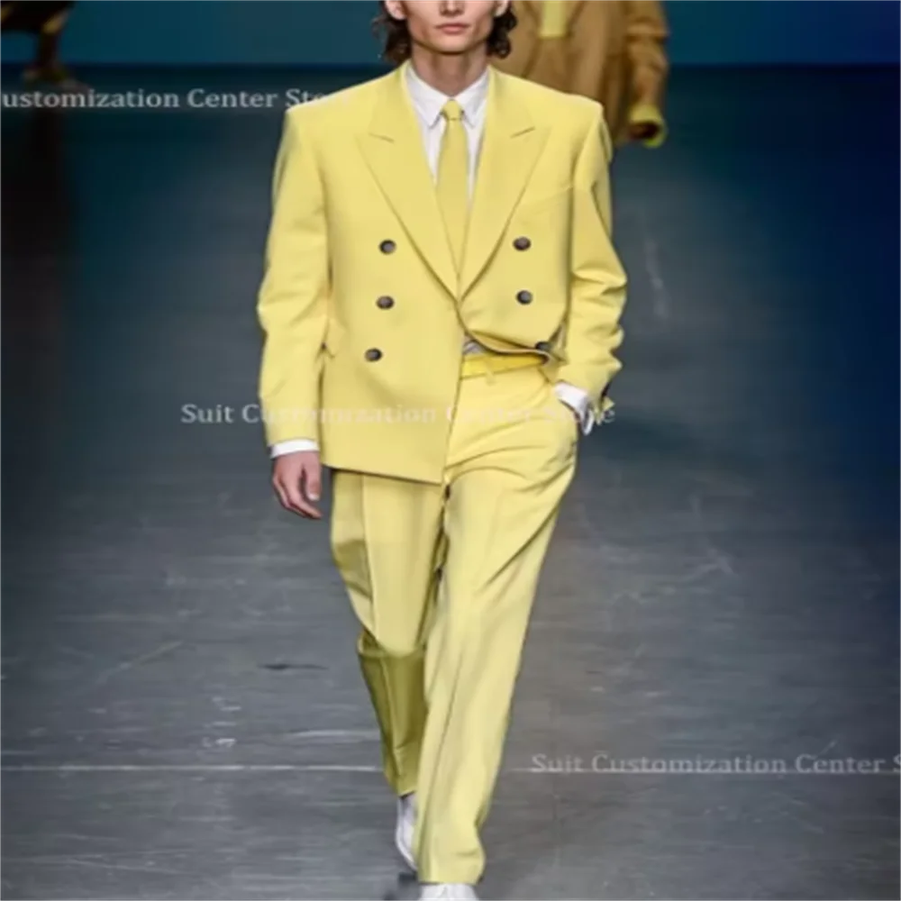 

Молодежные костюмы в жизненном стиле для мужчин, двубортный двубортный костюм с пиковыми лацканами для особых случаев, официальной вечеринки, выпускного вечера, повседневный комплект из двух предметов, куртка, брюки