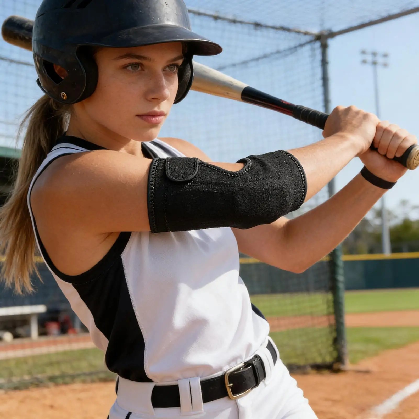 

Elastic Elbow Support Sleeve, Non-Slip Compression Brace for Joint Pain Relief & Stability, Cyclists Golfers Teens Athletes