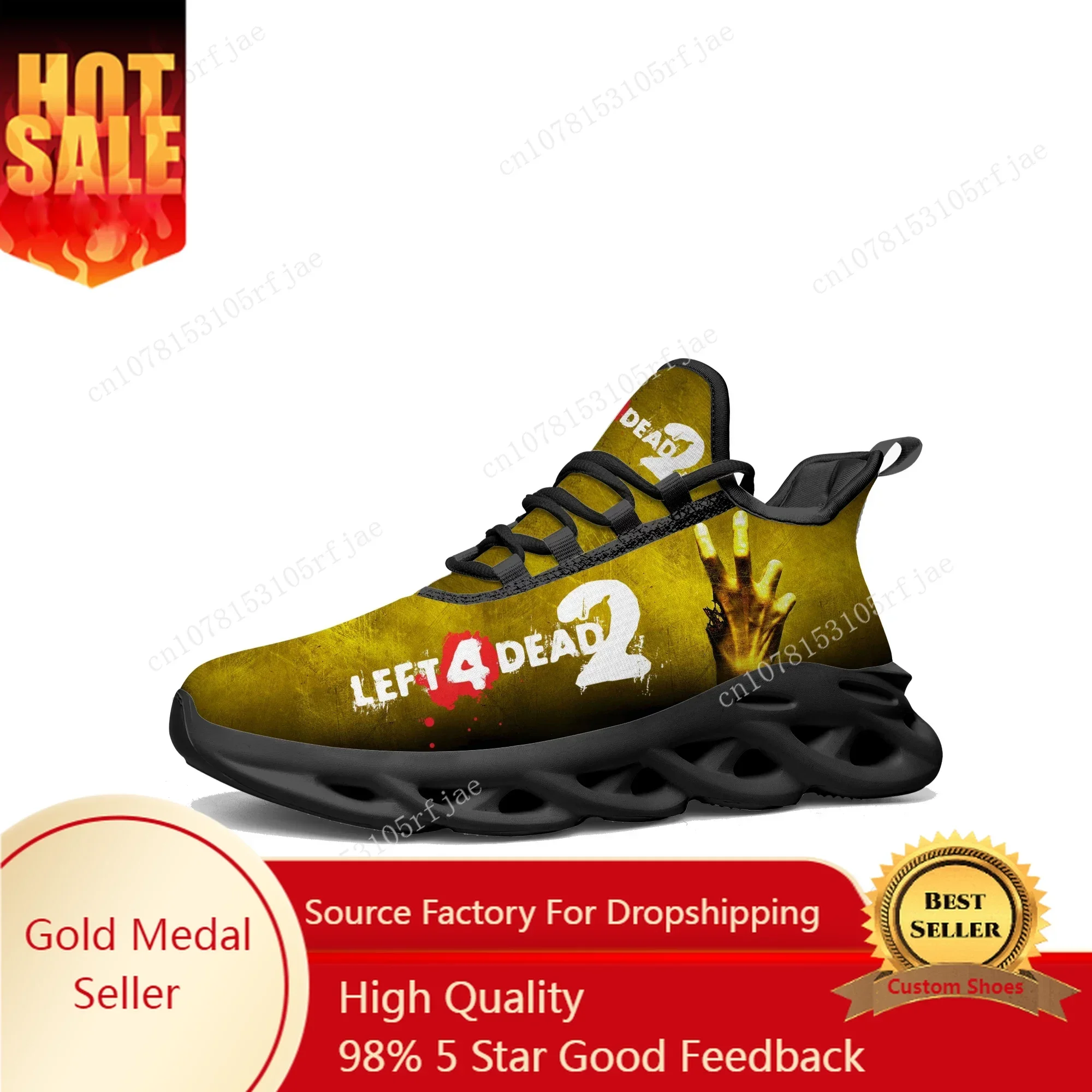 

Left 4 Dead 2 Flats Sneakers Cartoon Game Men Women Teenager Sports Running Shoes High Quality Fashion Tailor Made Lace Up Shoes