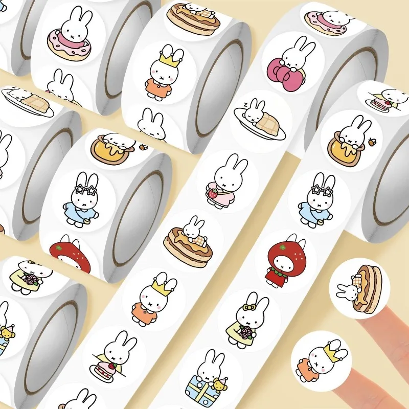 500PCS Miffy Cute Cartoon High-looking Kawaii Animation Peripheral Popular Pattern Small Waterproof Decorative Sticker Gift
