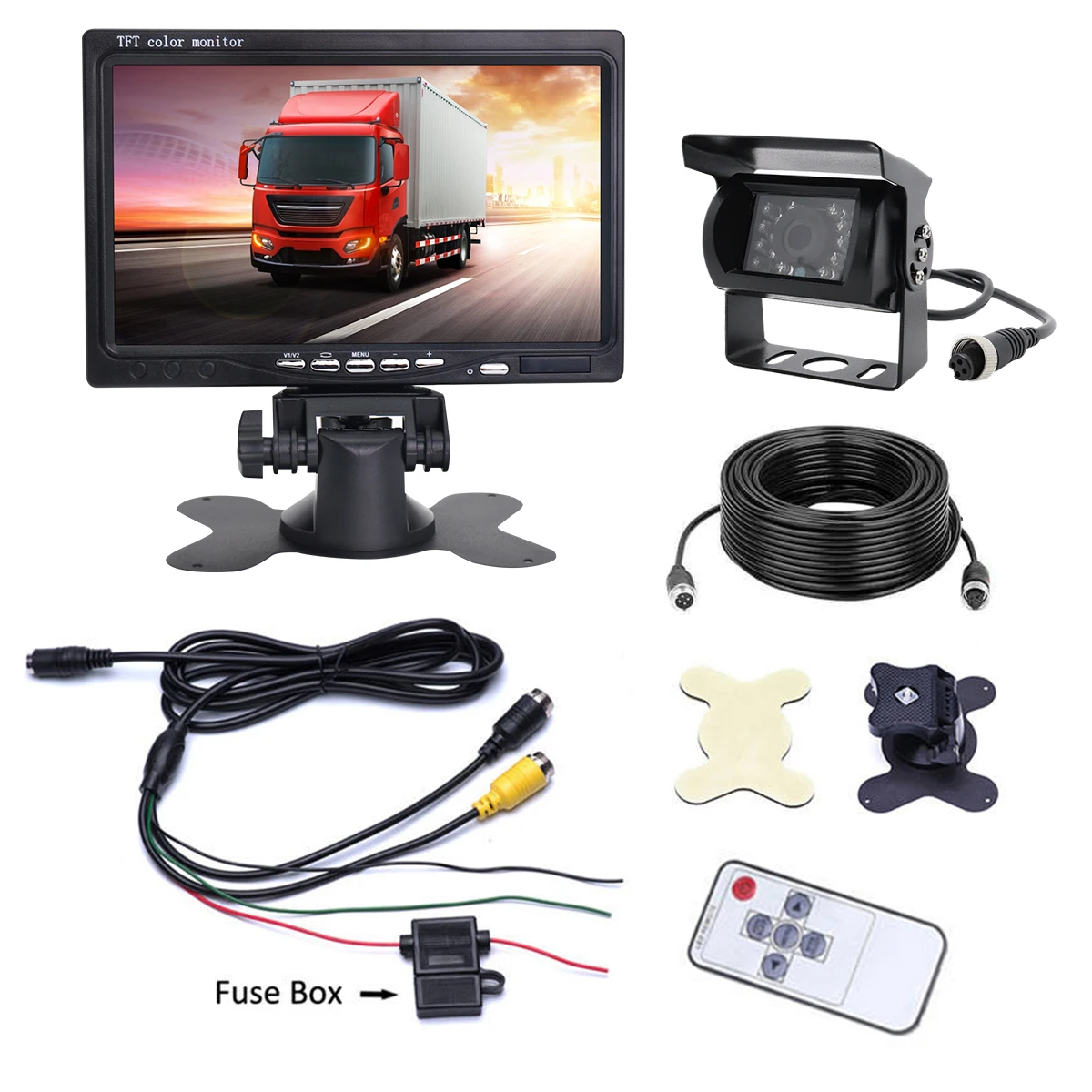 

7 Inch Car Monitor LCD Display Rearview Waterproof 4pin IR Night Rear View Camera For Bus Truck RV Caravan Trailers