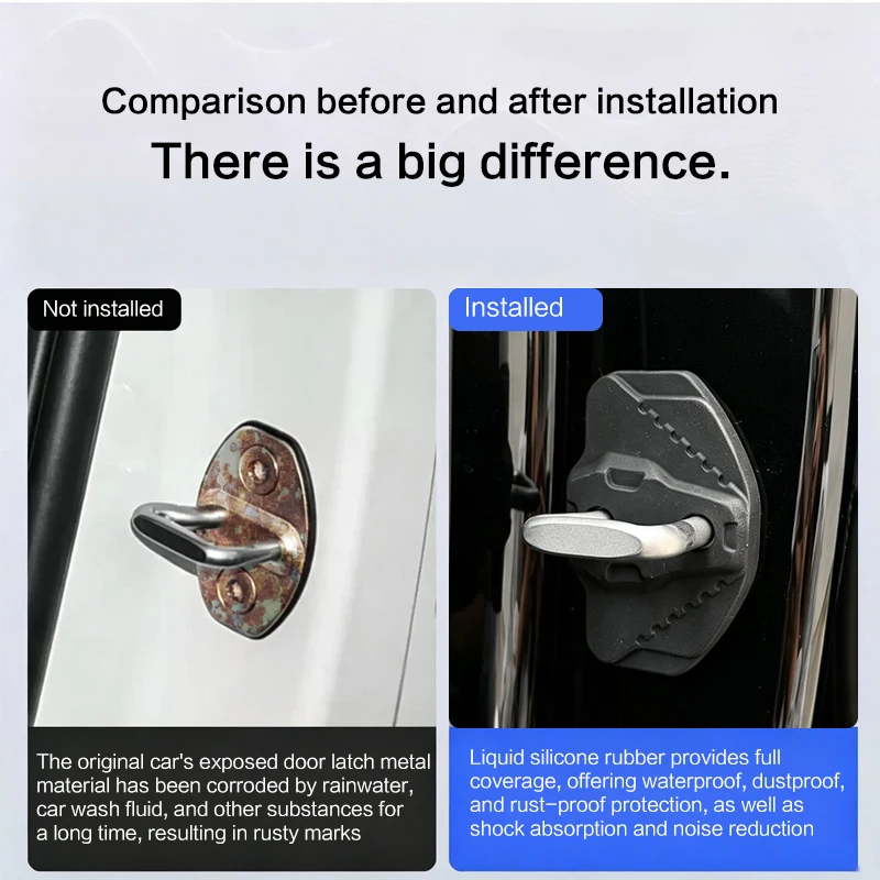 For Tesla Model 3 Highland Y Juniper YL X Car Door Lock Magnetic Silicone Cover, Shock Absorbing Sound Insulation Door Latch