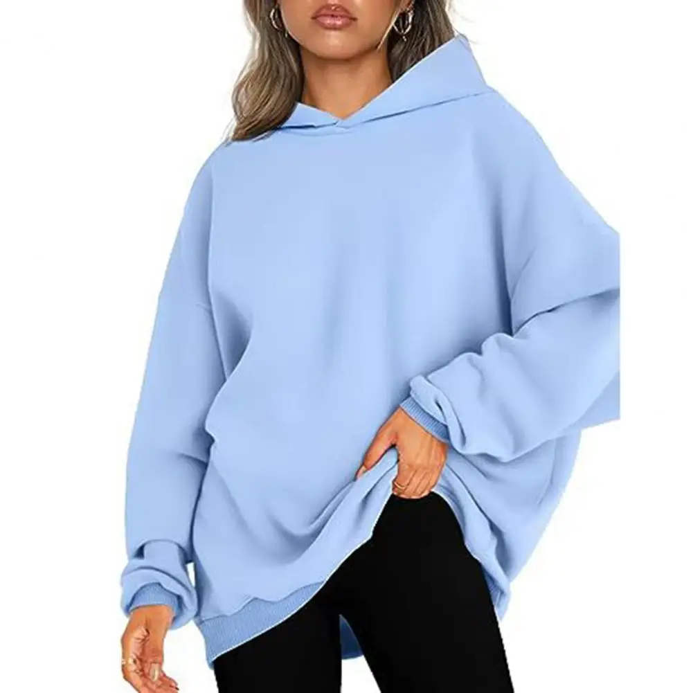 

Hoodie Women Sweatshirt Autumn Solid Color Sweatshirt Hooded Long Sleeve Oversized Loose Fit Pullover Top Hoodie Streetwear