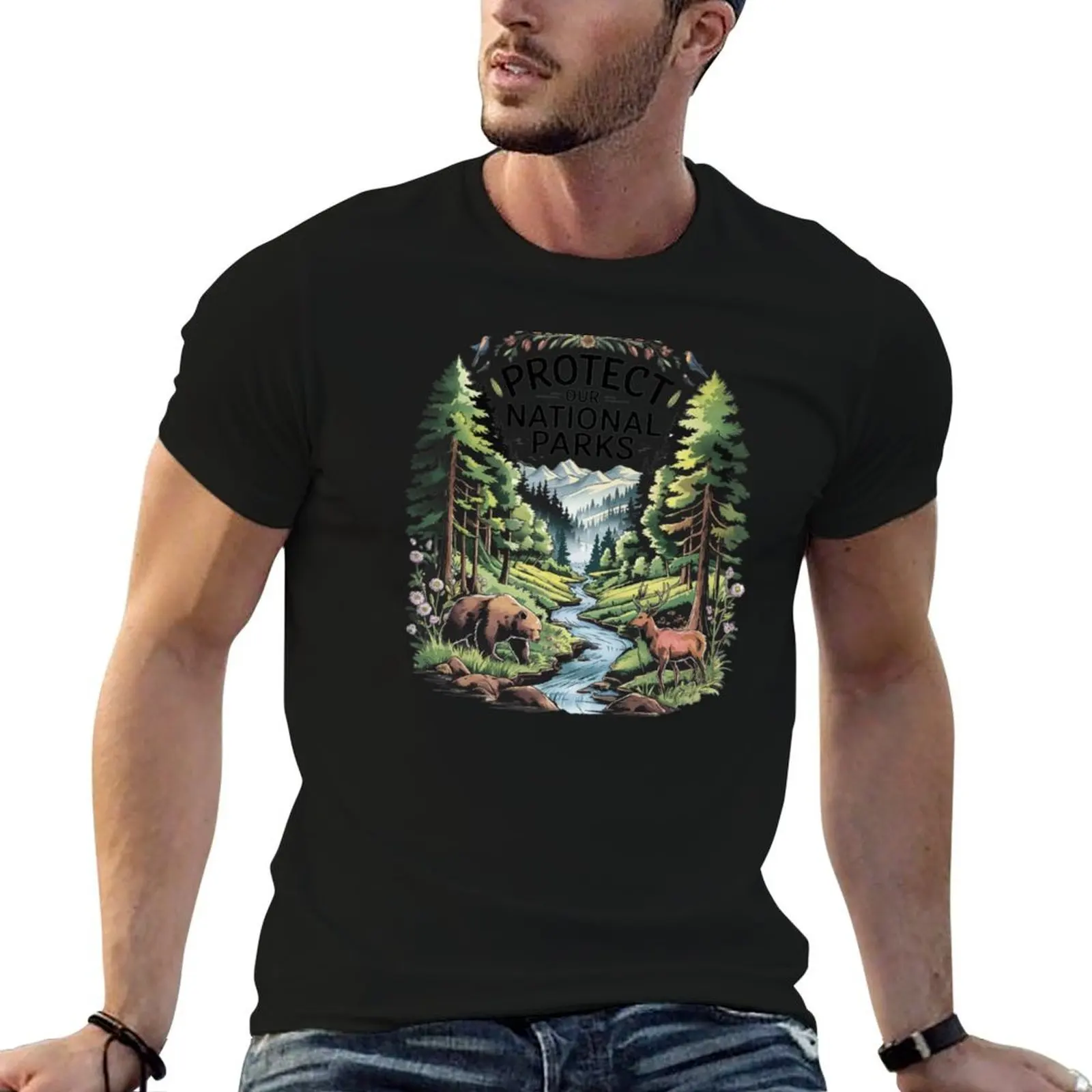 Protect Our National Parks T-Shirt man tshirt t shirts for man pack white cotton tshirt 100% T-shirt