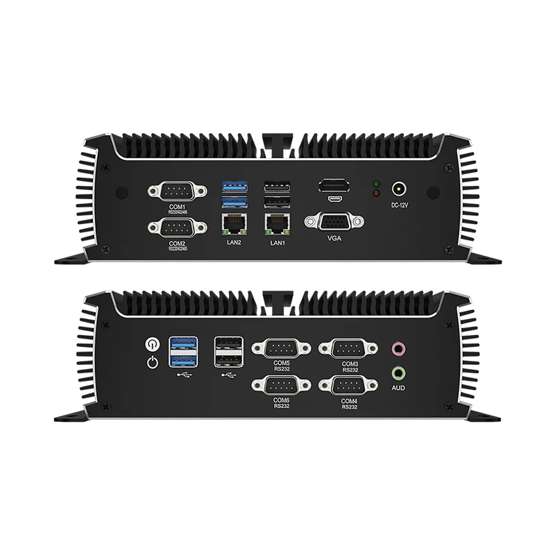 Intel Core 4th-11th Gen i5 i7 Industrial Mini PC 6x DB9 RS232/422/485 8xUSB 2x Ethernet Mini PCIe 4G LTE WIFI Win10/11 Linux