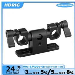 HDRIG Adjustable 15mm Dual Rod Clamp With 360 Swivel Rod Adapter for LWS Rod Support System Camera Rig Fotografia Accessories