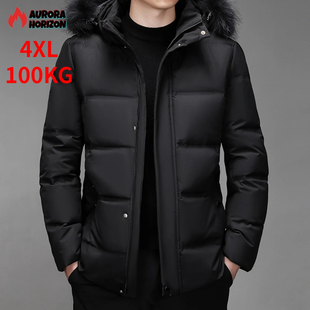 ZOZOWANG 2023 Arrival Duck Down Jacket Big Fur Hat Collar Detachable Thick Winter Plus Size 4XL Warm Mens Winter Down Coats