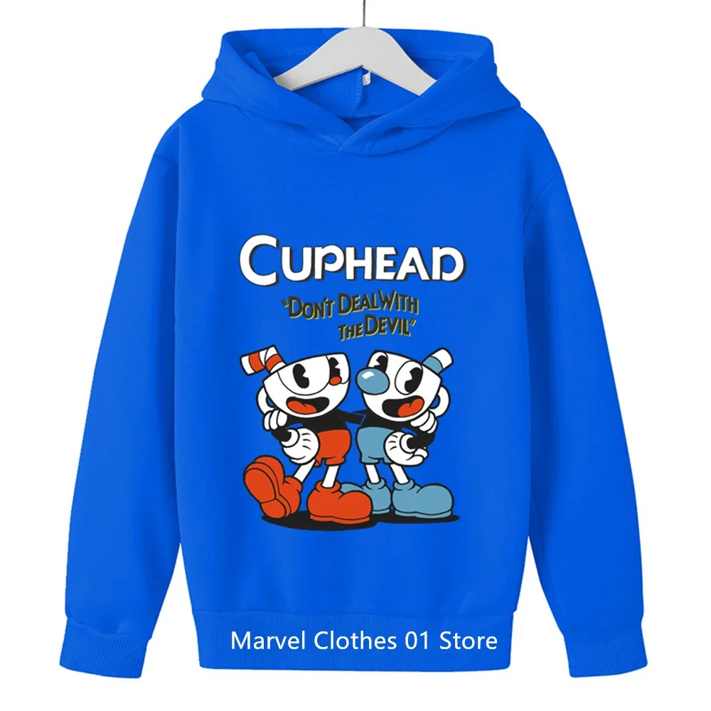 2024 Game Cuphead Hoodie Kids Clothes Girls Childrens Clothing 3-14 Year Children Clothing Boys Sweatshirts Spring Autumn Tops