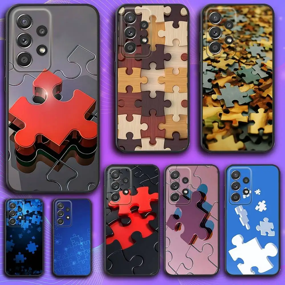 

Interesting Puzzle Phone Case For Samsung S 25,24,23,22,30,21,10,9,Ultra,Plus,Lite,FE,4,5 G Soft Black Case