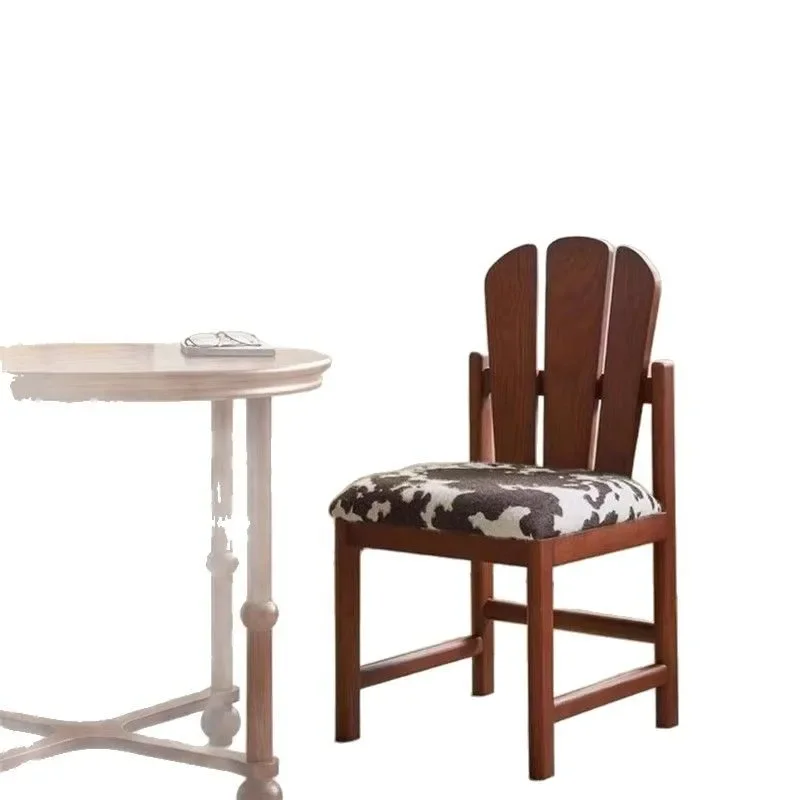Medieval solid wood dining chair peacock chair