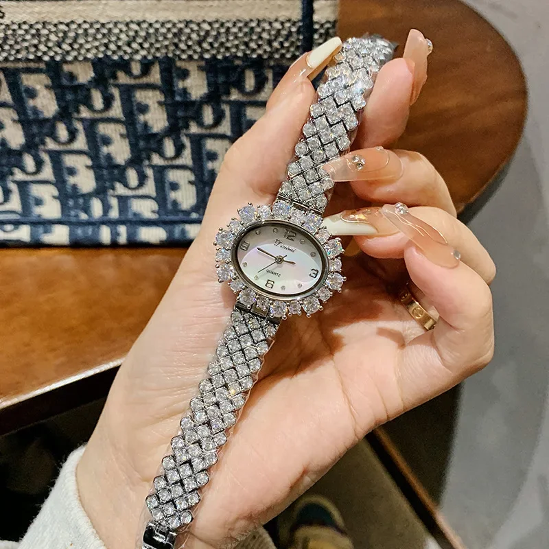 Sparkly Garland Zircons Wrist watches for Women Big Square Crystals Bracelets Watches Elegant Luxury Jewelry Quartz Watch