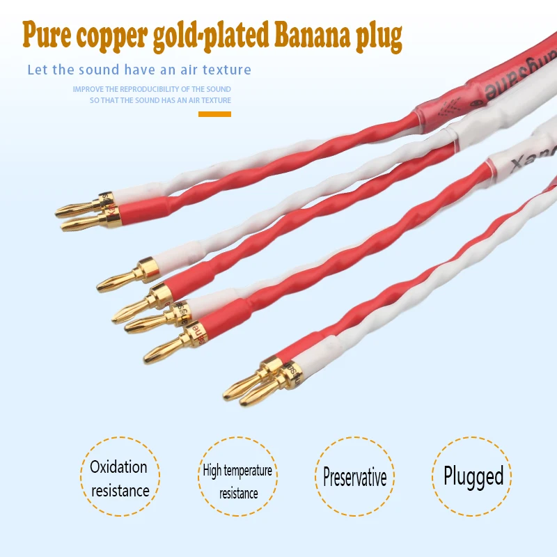 1Pair Oxygen Free Copper (OFC) HIFI Audio High-end Amplifier Speaker Cable