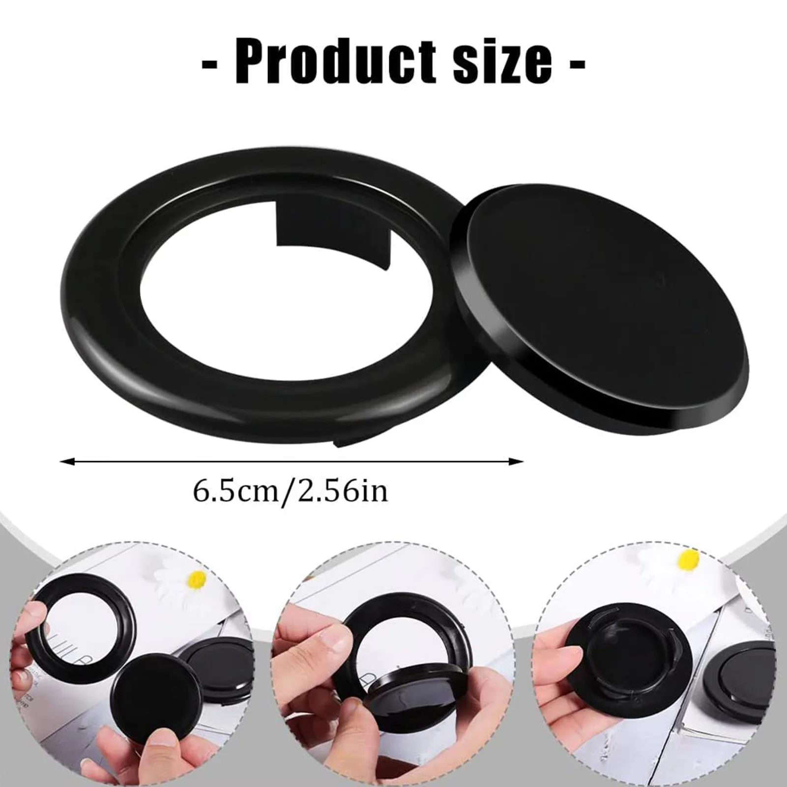 Patio Garden Table Parasol Umbrella Hole Ring Cap Set Plug Plastic Black Clear For Outdoor Patio Beach Umbrella Ring And Cap Set