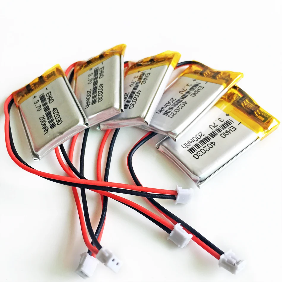 Akumulator LiPo 3,7 V 200 mAh 402030 Polimer litowo-polimerowy + JST ZH 1,5 mm 2pin do kamery Mp3 Bluetooth GPS Część elektroniczna