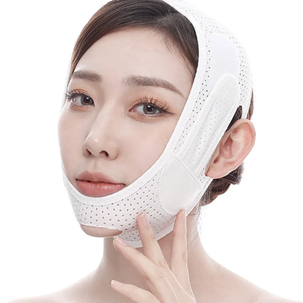 1pc v rosto queixo elevador cinto pele-amigável respirável faixa de endurecimento facial para mulher máscara de levantamento de rosto