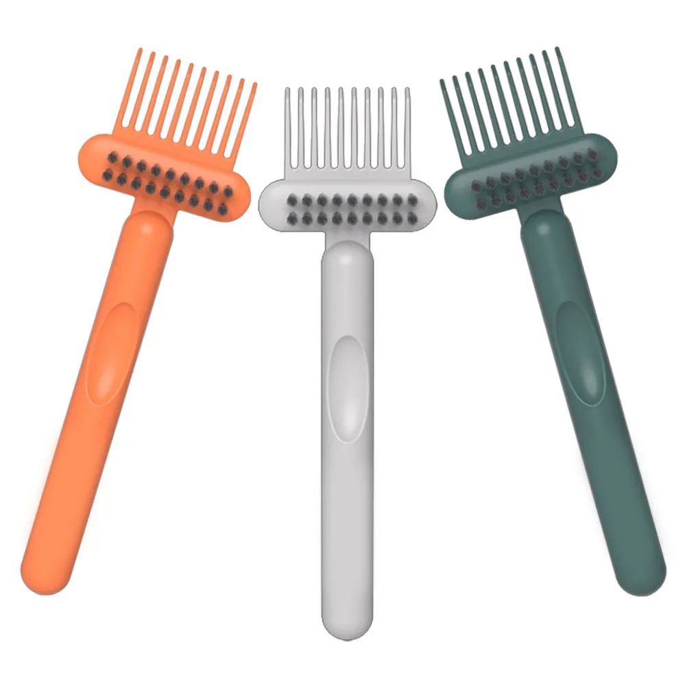 3Pcs Cushion Hairbrush Cleaning Brush Set Orange Detachable Hair Remover Tool for Home Salon Comb Cleaning Hairbrush Mini Brush