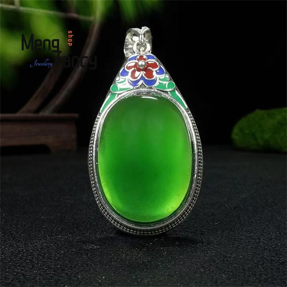 

Natural High-ice Cat's Eye Stone Colorful Pigeon Egg Pendant High-grade Retro Fashion Fine Jewelry Best Selling Holiday Gifts