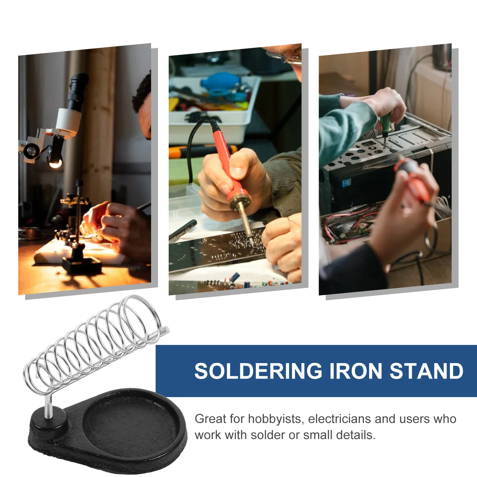 

Heavy Duty Metal Soldering Iron Stand Stable Detachable Holder Multi-Function Practical Rack Portable for Hobbyists Electricians