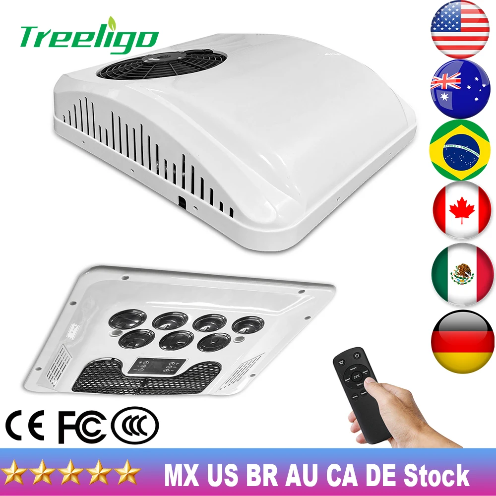CE Certificate 13500BTU 12V Air Conditioner Heat&Cooling Electric RV Rooftop Parking AC For Truck Camper Van Caravans Motorhome