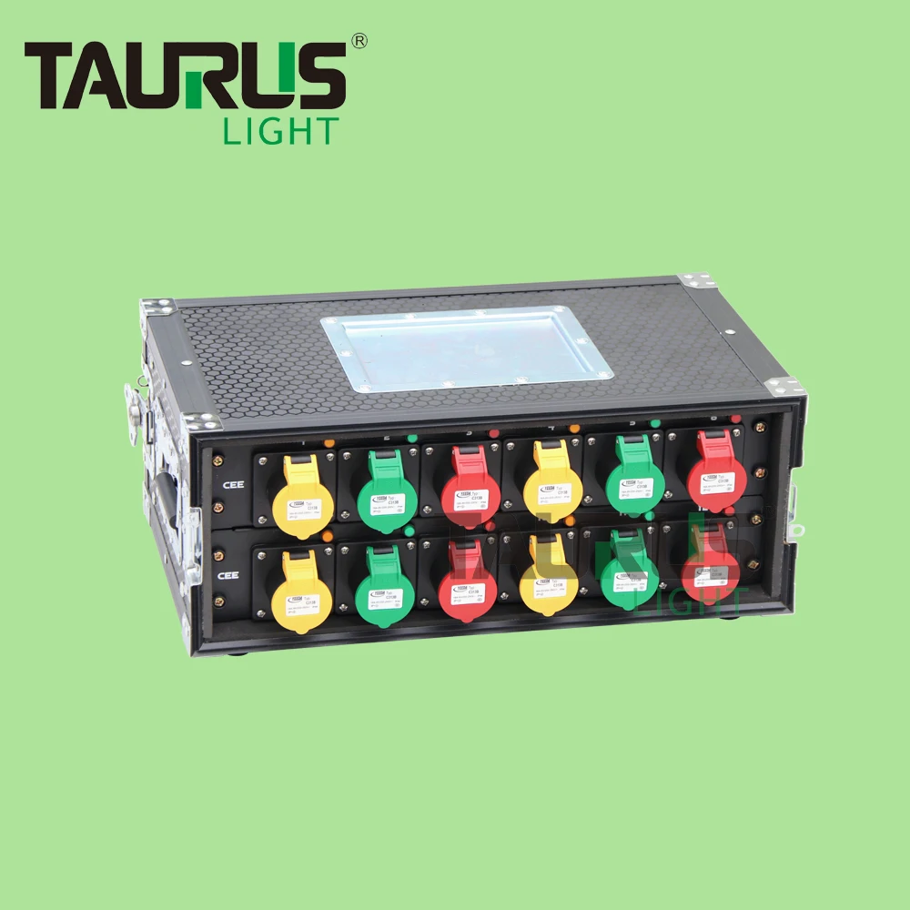 Mini 4U 12CH CEE Power Rack 5PIN 63A Power Distribution Box with Each Output Has Breaker Power Distributor