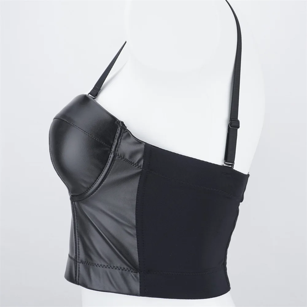 

Fashion Nightclub Sexy Sling Female Disco Beauty Model Fishbone European and American Corset Leather Chest Wrap