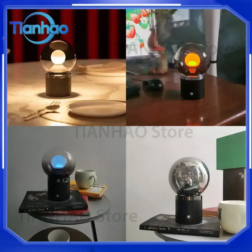 High-end Minimalist Glass Planet Charging Desk Lamp for Bedroom Voice-Activated Bedside Offline Voice Control Atmosphere Art