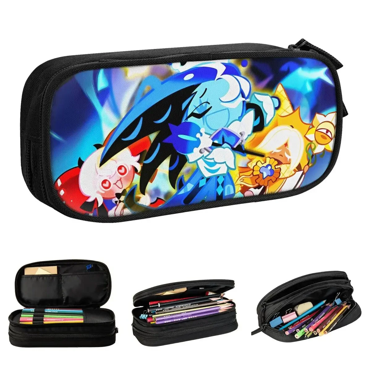 Shadow Milk Cookie Run Kingdom Pencil Cases Cartoon Anime Pen Bags for Student Big Capacity Students School Gifts Pencilcases
