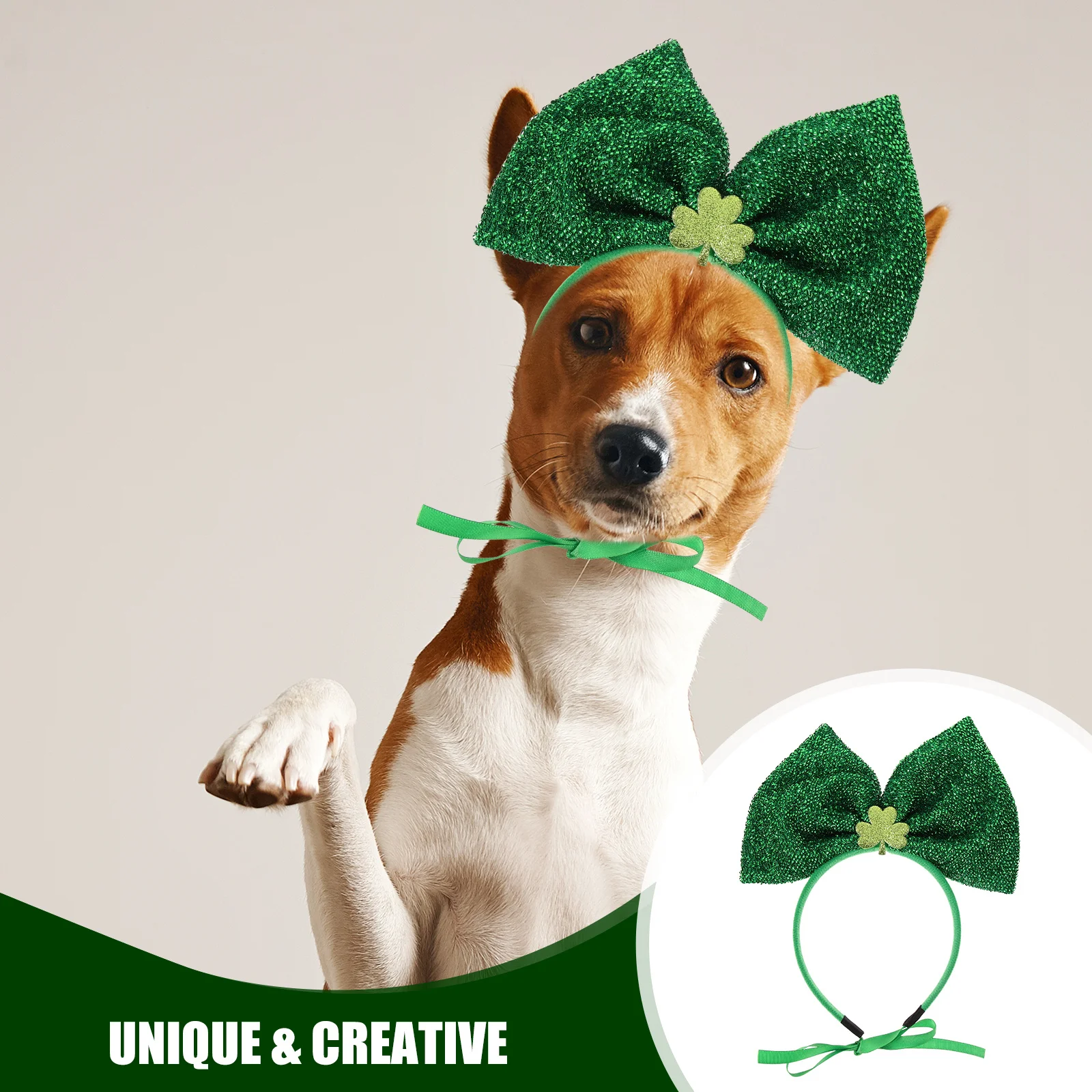 

Pet St Patrick's Day Headband Bowknot Headdress Lightweight Flexible Party Costume Accessory Dog Cat Photo Hair Hoop