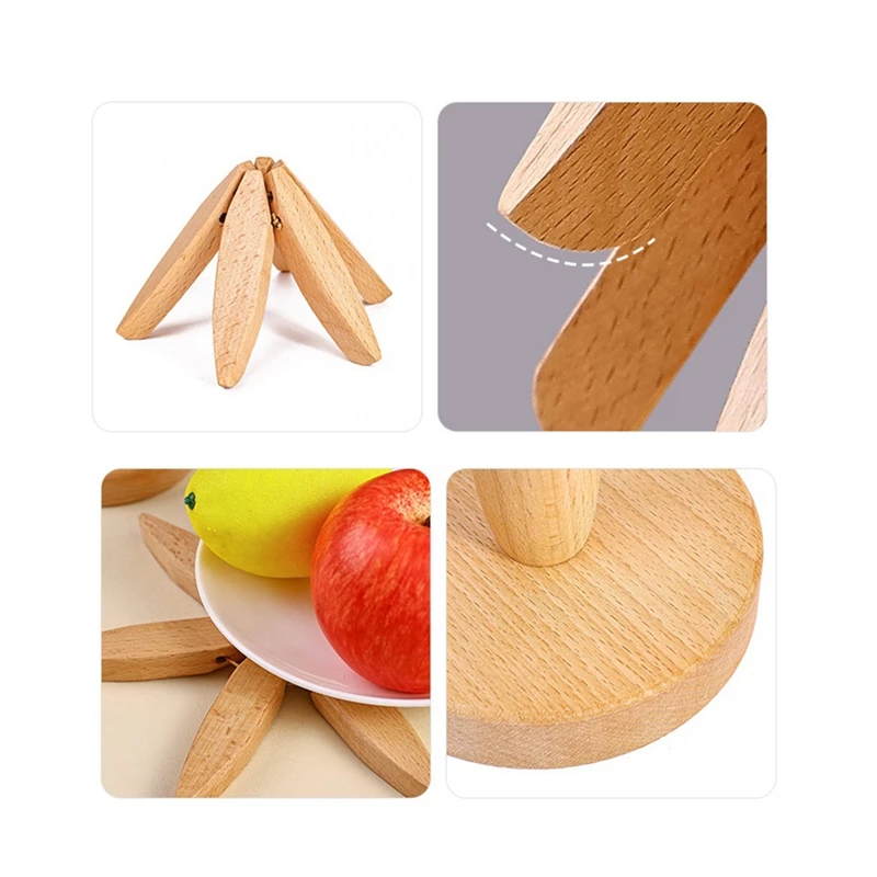 Hot Pot Stand Anti Scald Mats Wooden Table Mats Hot Dishes Tree Shape Trivet Set Mats For Teapot Thermal Insulation Pads