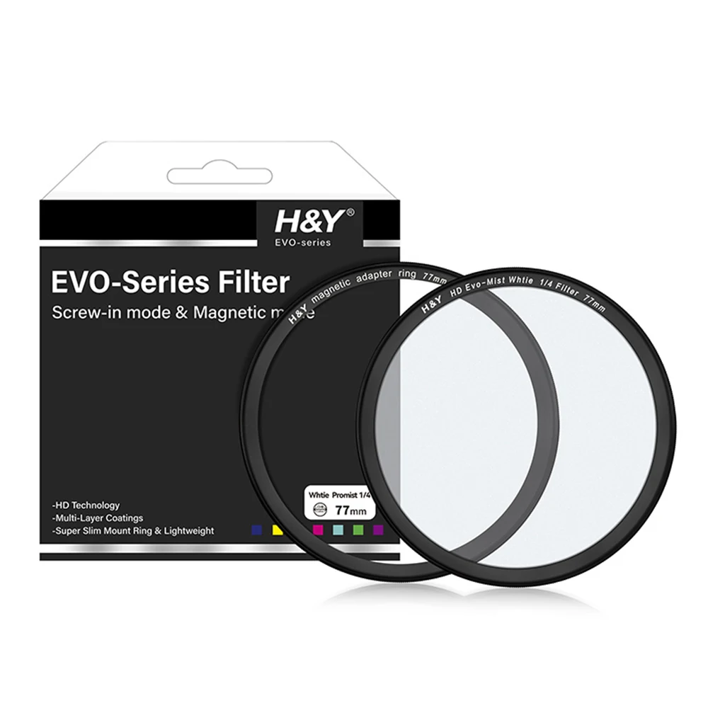 H&Y HD Evo Series Camera Lens Filters Magnetic Mist White Filter Kit 67mm 72mm 77mm 82mm 95mm