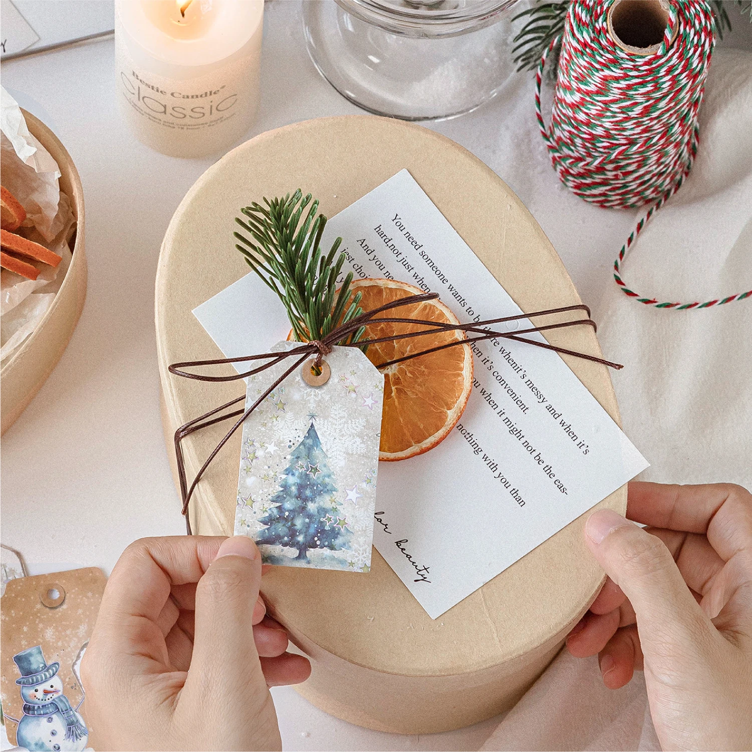 30 قطعة عيد الميلاد الرجعية موضوع العلامات ملصقات الإبداعية غير المرغوب فيه مجلة الديكور DIY بها بنفسك سكرابوكينغ المواد اليدوية ملصقات الجمالية #5