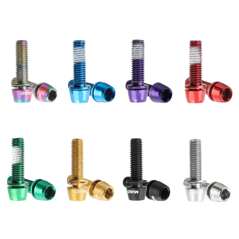 MUQZI 6pcs Stem Bolts M5x17mm Bicycle Handlebar Stem Screw With Washer MTB Road Bike Stem Riser Screw image 5