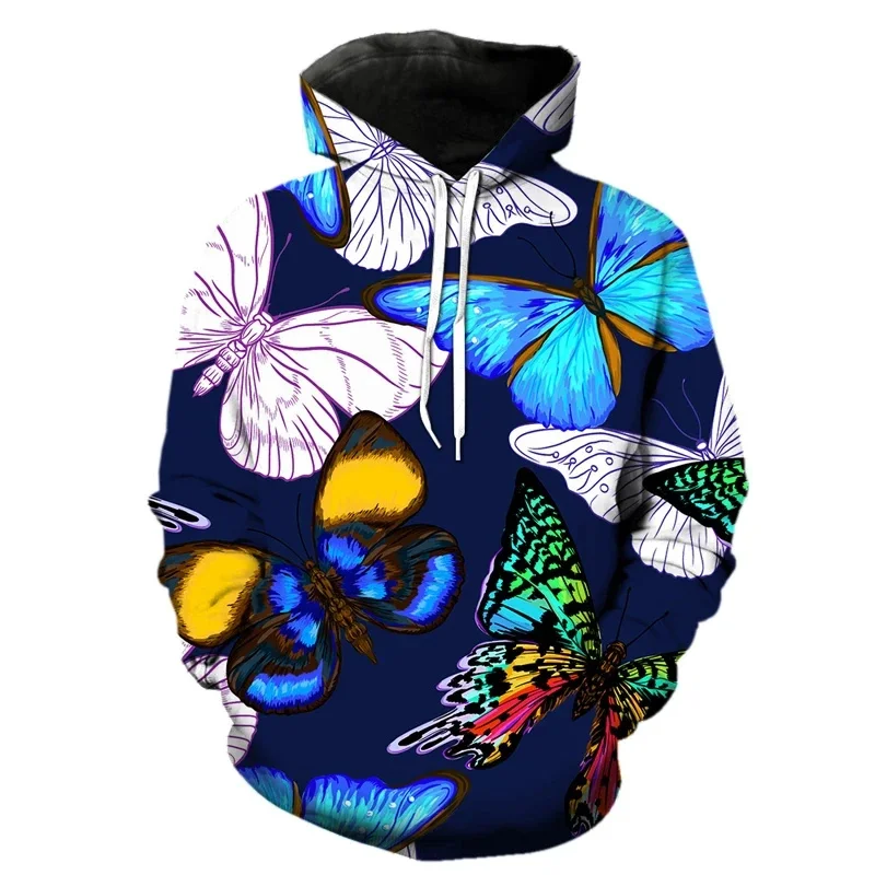 3D Printed Exquisite Butterfly Hoodie For Men Women Insect Pattern Long Sleeves Sweatshirt Harajuku Loose Pullover Hoodies Tops