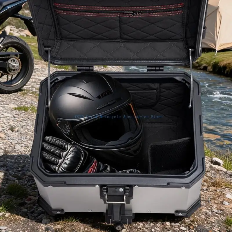 L5BC 45L Motorcycle Aluminum Tail Box With Lock System For Secure Storage And Stylish Ride Motorbike Top Case