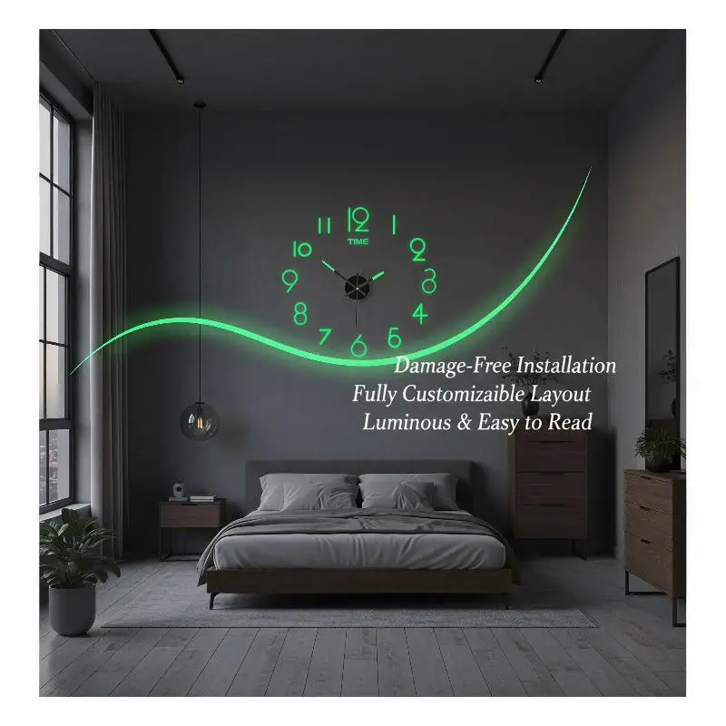 2026 New 3D DIY Large Wall Clock Acrylic Mirror Surface Silent Quartz Clock for Home Living Room Wall Decor view 4