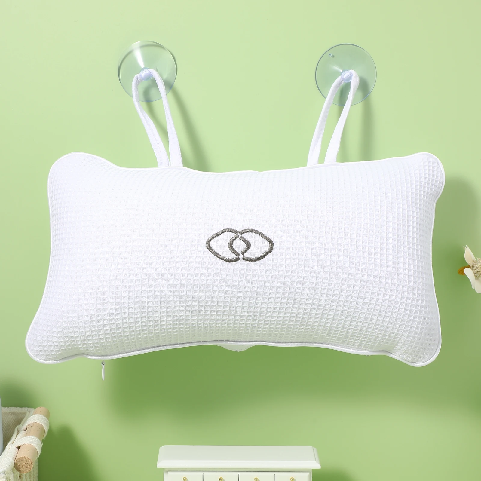 

Bathroom Bath Pillow With Pvc Air Bags Anti-Slip Bathtub Cushion Spa Bath Head Neck Support Relaxation Bathtub Pillow White