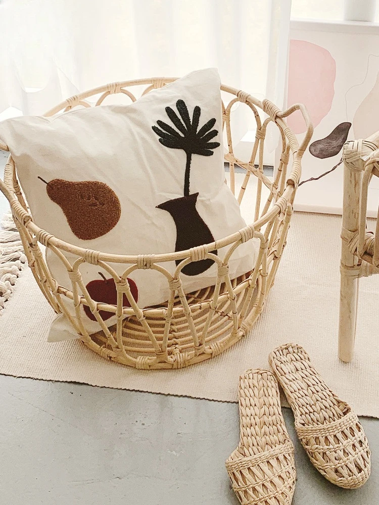 

Bedside storage basket, rattan weaving, basket storage, basket, household homestay, sundries, clothes, and storage frames