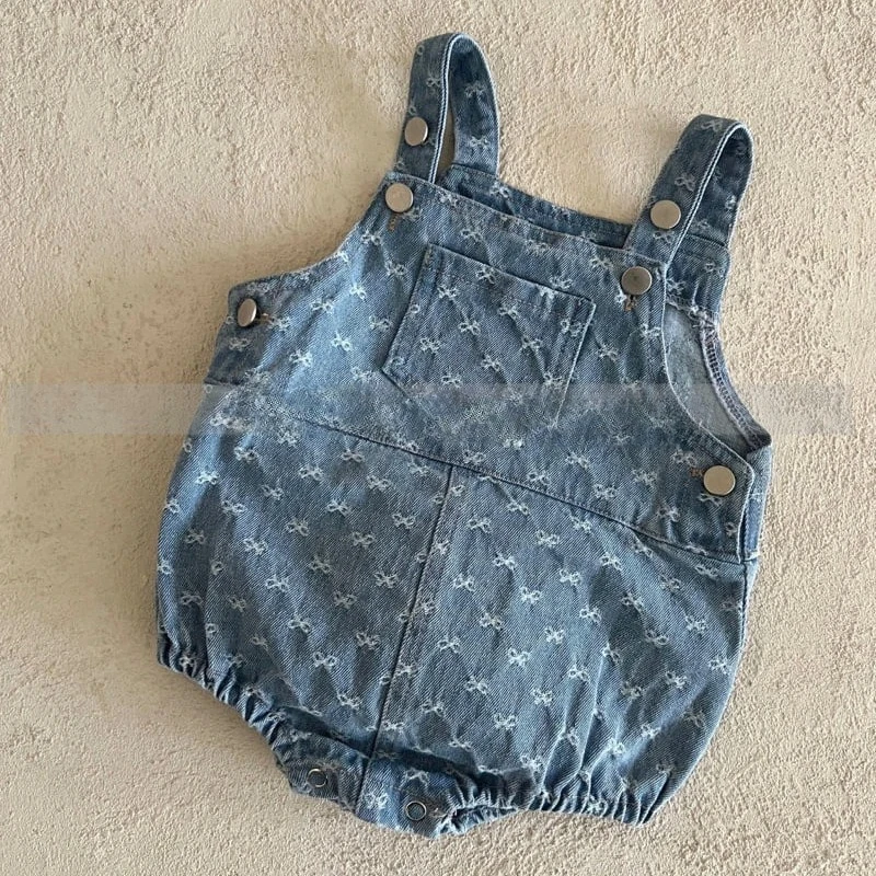 Baby Girls Bow Printed Denim C - Baby Products Korean 评论和价格