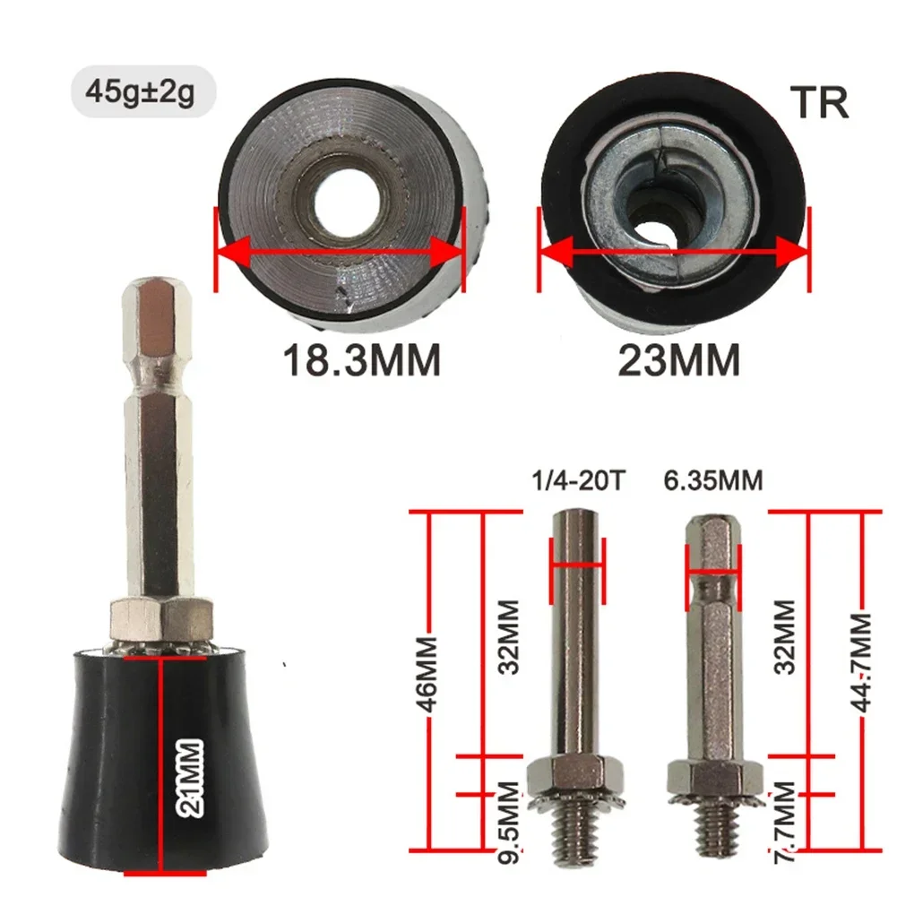 Roll Lock Sanding Pad Discs Holder Adapter With 1/4 Round Rod 6.35MM Hex Rod For Polishing Jewelry 3/8-24UNF Thread Sanding