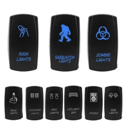 ON-OFF Blue LED SPST Carling Switch Waterpoof 12V 24V 1pc 5 Pin Marine Switch Car Boat Truck Rocker Switch
